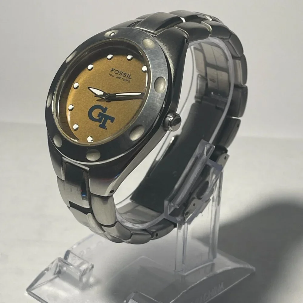 Georgia Tech Yellow Jackets NCAA Stainless-Steel Men's Watch by Fossil NEW